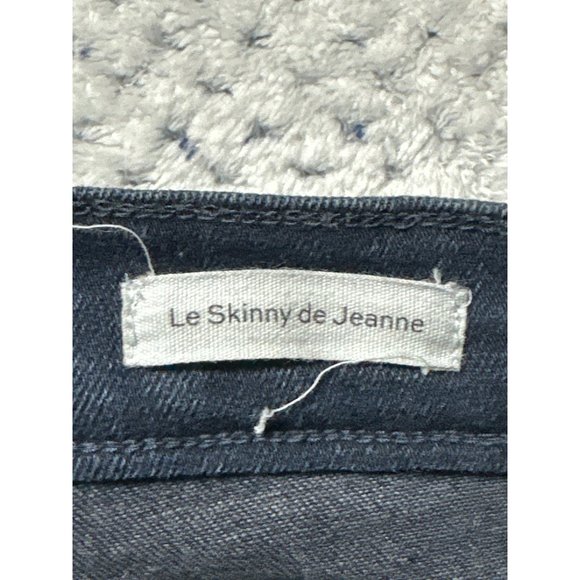 Frame Jeans Womens 30 Blue Denim Dark Wash Le Skinny De Jeanne Raw Edge Hem - Picture 5 of 11